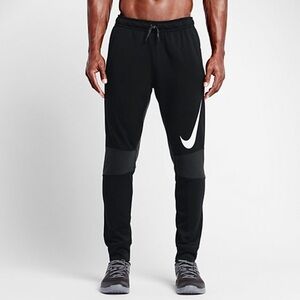 Nike Men’s Black/White Dri-FitTech Tapered Banded Bottom Jogger Pants (M)